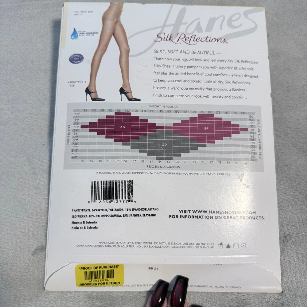 Vintage Hanes Silk‎ Reflections Navy Control Top Pantyhose EF NOS